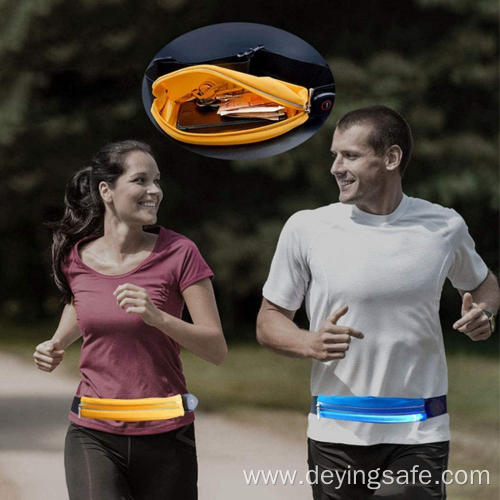 LED USB Rechargeable Reflective Belt Bag